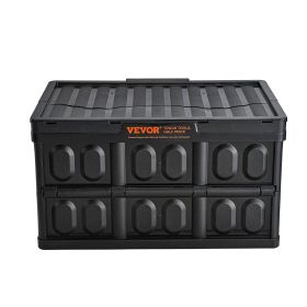 VEVOR Collapsible Storage Bins with Lids, 45L 3 Packs, Folding Plastic Stackable Utility Crates with Handles, Large Heavy Duty Containers for Clo